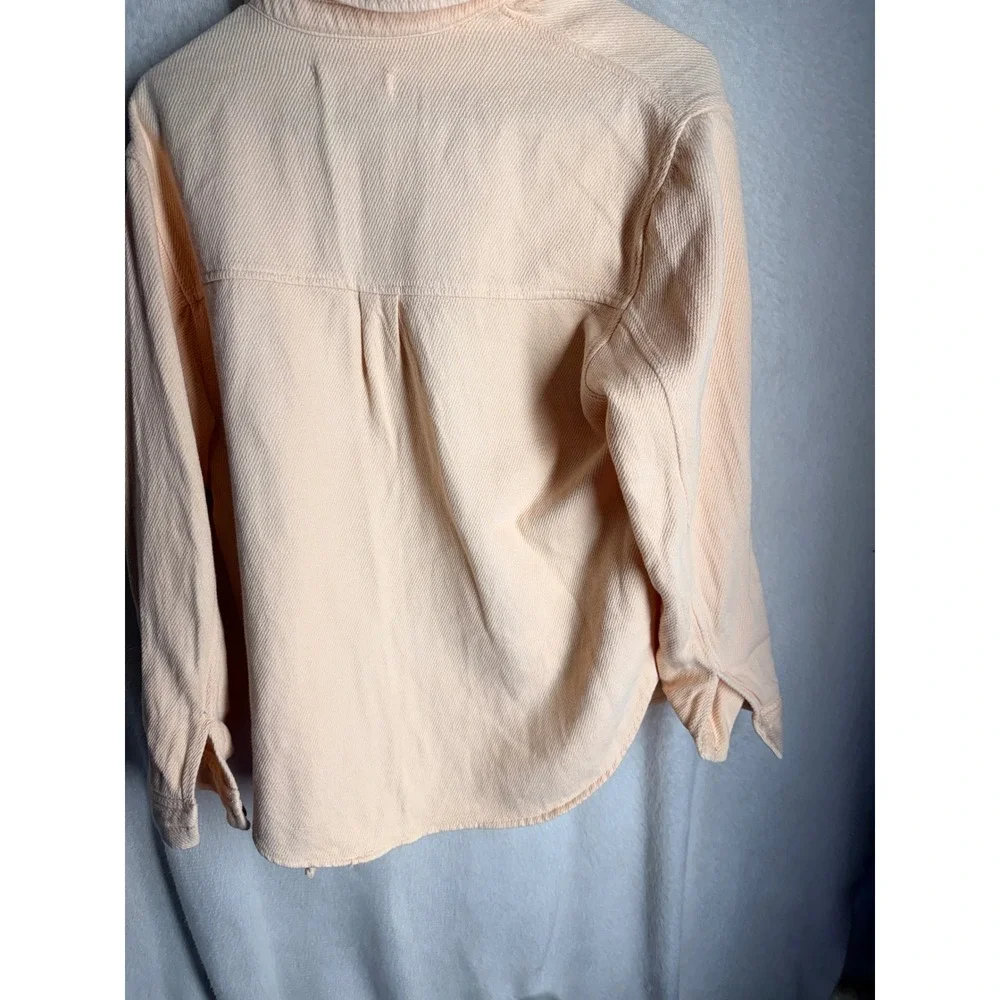 Zara Kids Peach Textured Button Down Shirt Jacket Shacket Size 13-14 164cm